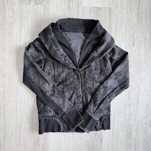Lululemon To Class Jacket Sea Bed Black Deep Coal/Black Yoga Size 8 EUC